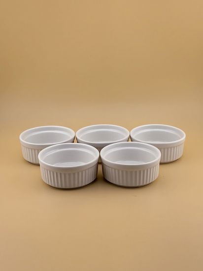 Набор порционных керамических формочек 5 шт. 7,2х3,2 см. кокотницы