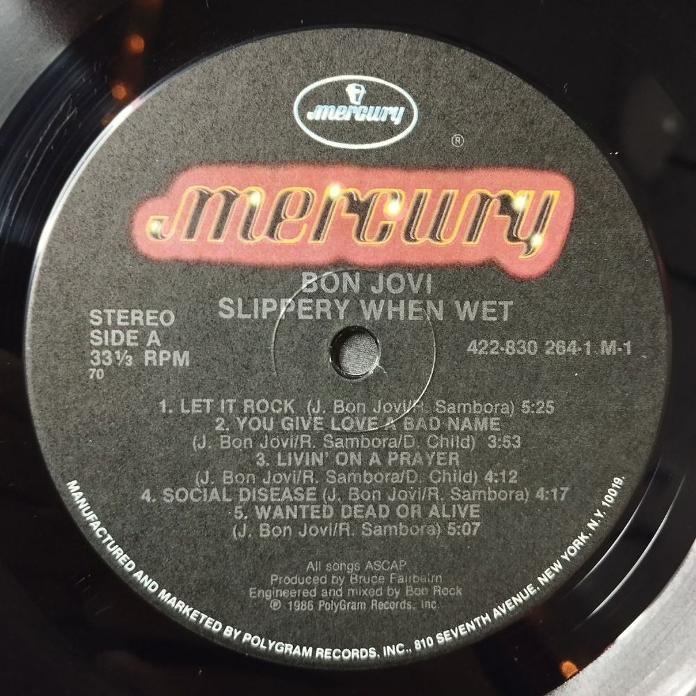 Винтажная виниловая пластинка LP Bon Jovi Slippery When Wet (USA 1986)