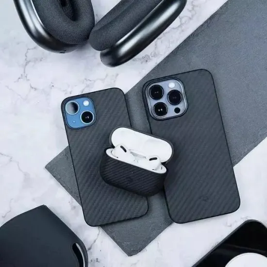 Описание Чехол PITAKA MagEZ Case для AirPods Pro 2 черно-серый кевлар