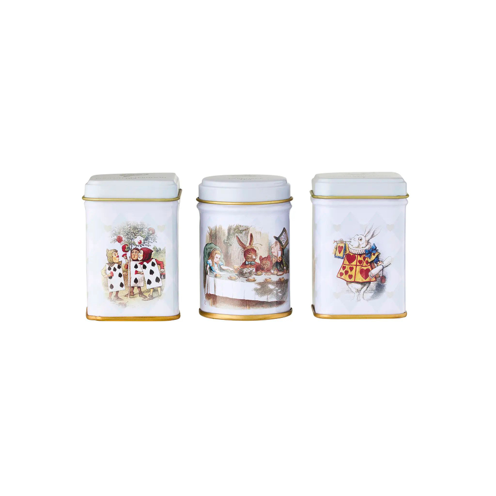 New English Teas Набор листового чая Alice In Wonderland Mini Tea Tin & Infuser Gift Set, 3шт