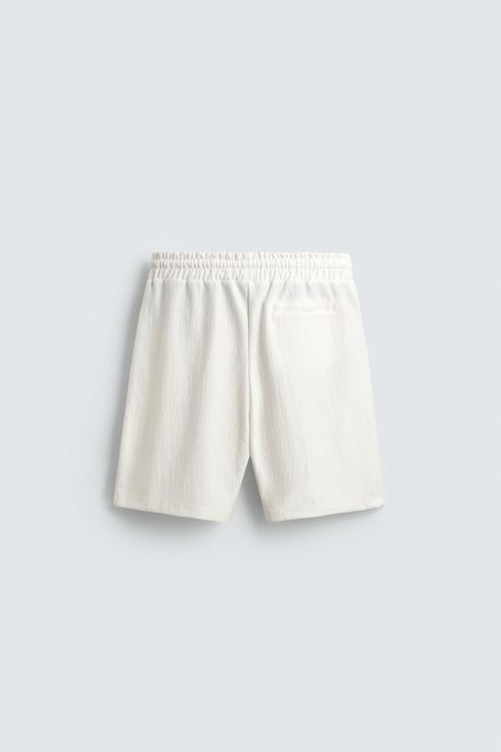 ZARA ШОРТЫ-ДЖОГГЕРЫ ИЗ РЕЛЬЕФНОЙ ТКАНИ, ЖЕЛТОВАТО-БЕЛЫЙ