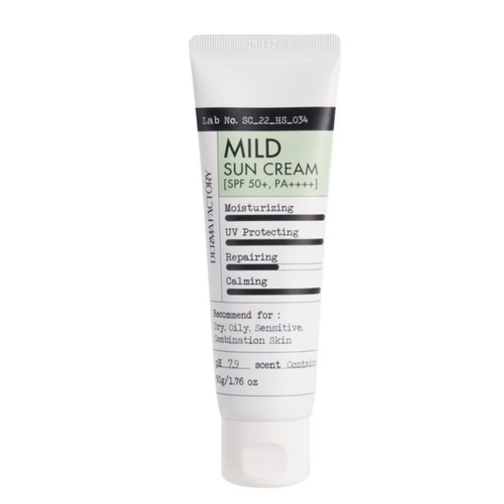 Мягкий солнцезащитный крем Mild sun cream SPF 50+ PA++++ - Derma Factory , 50мл