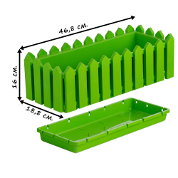 Кашпо "Лардо" прямоугольное 46,8х18,8х16 см. Цвет: Салатовый.