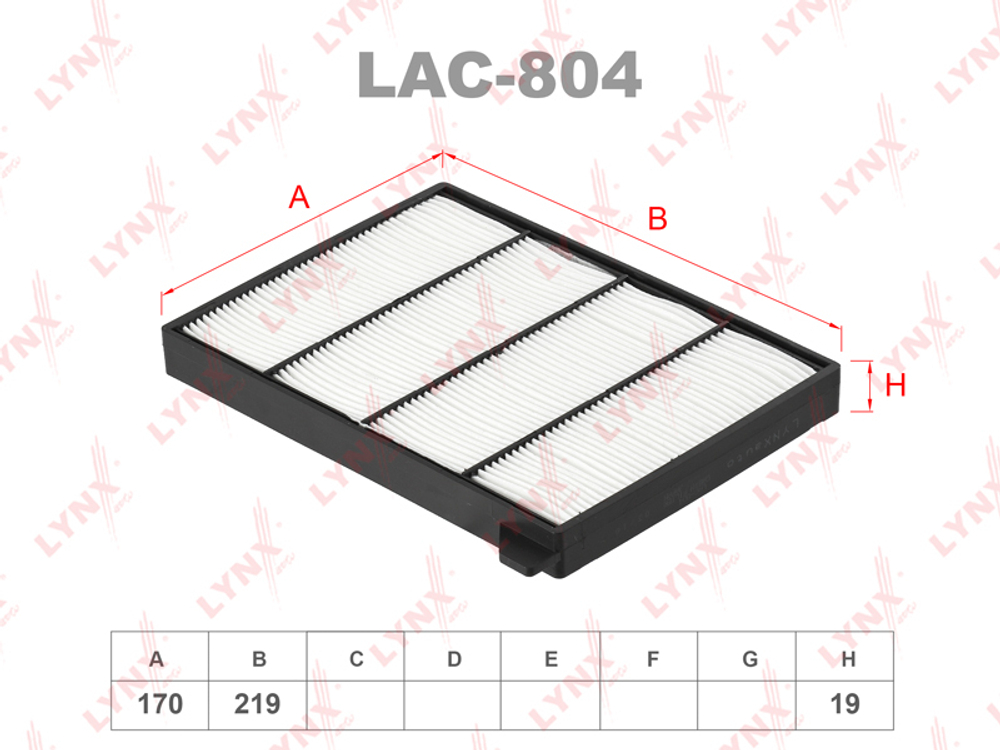 LAC-804 LYNX Фильтр салонный