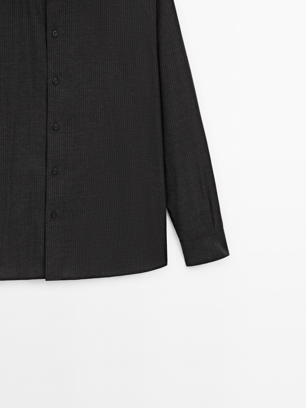 Massimo Dutti РУБАШКА ИЗ 100% ХЛОПКА В ТОНКУЮ ПОЛОСКУ, СЕРЫЙ