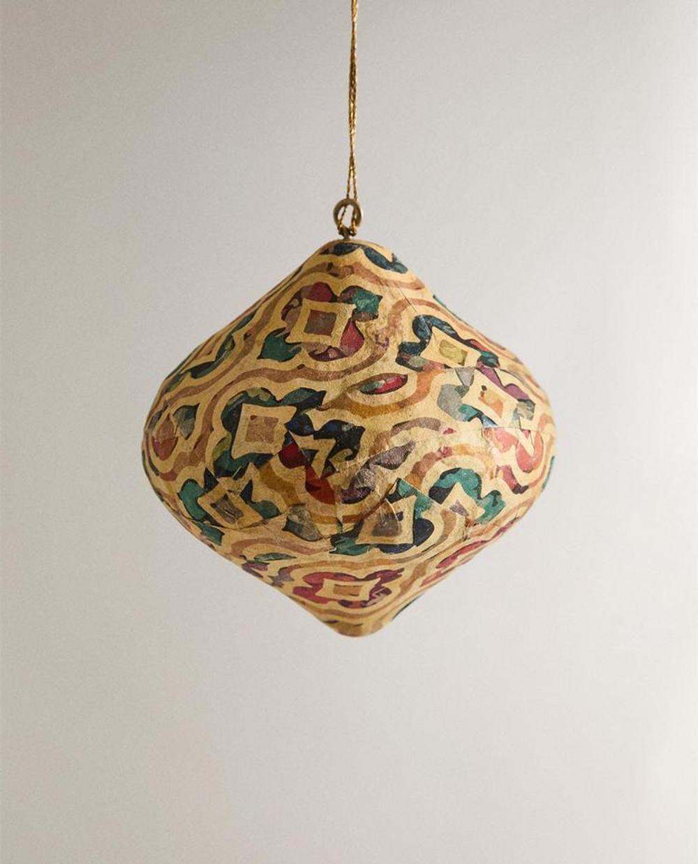 ZARA HOME БУМАЖНОЕ ЕЛОЧНОЕ ИГРУШКА В ФОРМЕ РОМБА, ЭКРЮ