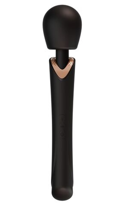 Черный силиконовый вибратор-wand - 30 см. (Цвет: черный)