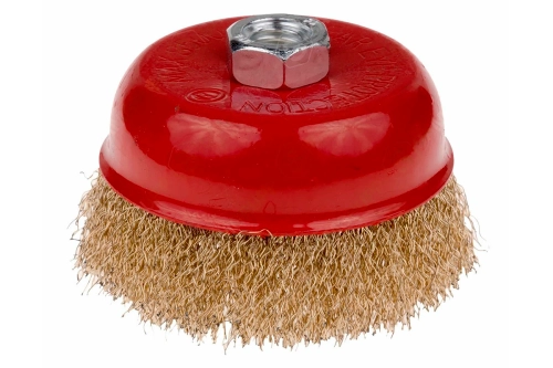 Щетка по металлу для УШМ 100 мм М14 латунная (чашка)