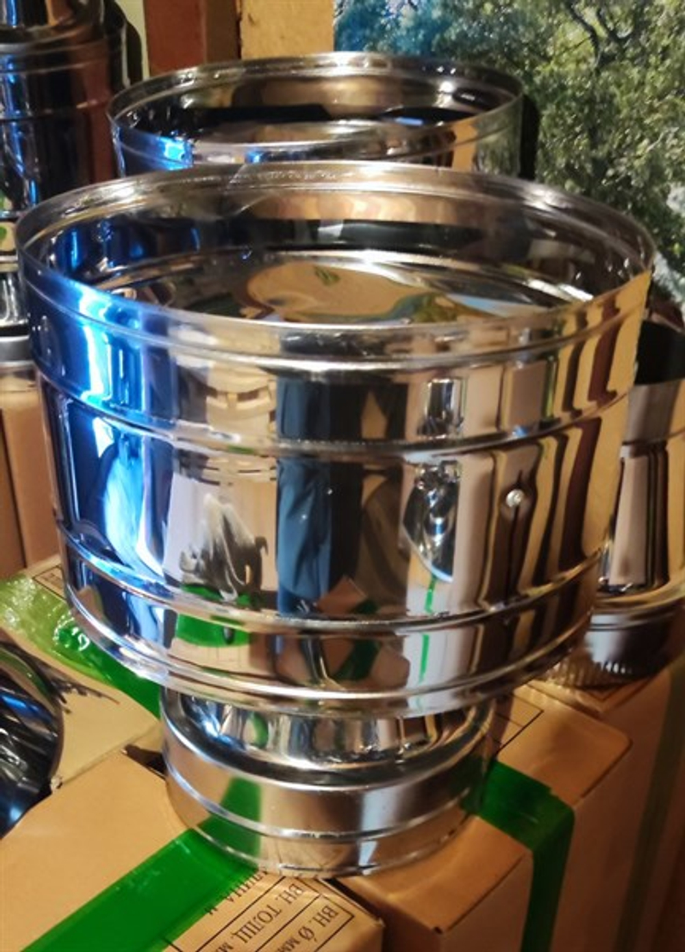 Оголовок дефлектор сэндвича 120/200 мм нерж. (AISI 430/0,5 мм), ECOFLUE