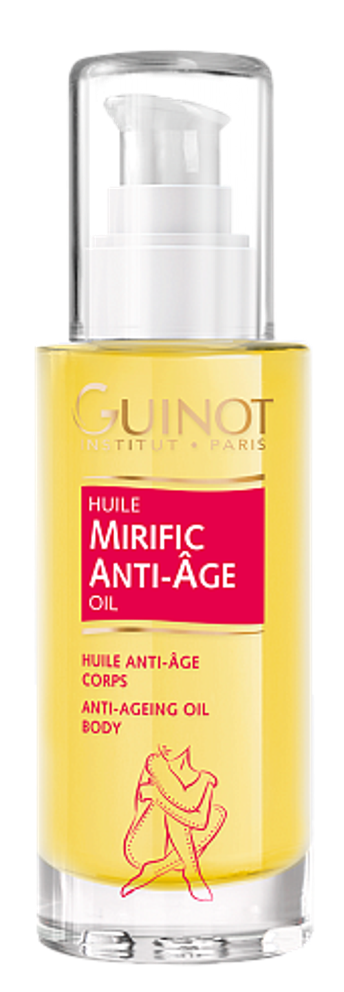 Huile Mirific Anti-Age Антивозрастное масло с изысканной текстурой и тонким ароматом предназначено для ухода за сухой кожей тела.