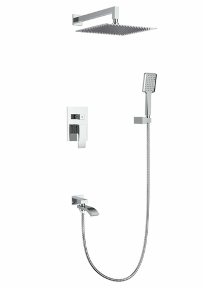 Встраиваемая душевая система скрытого монтажа Gappo G7107, хром