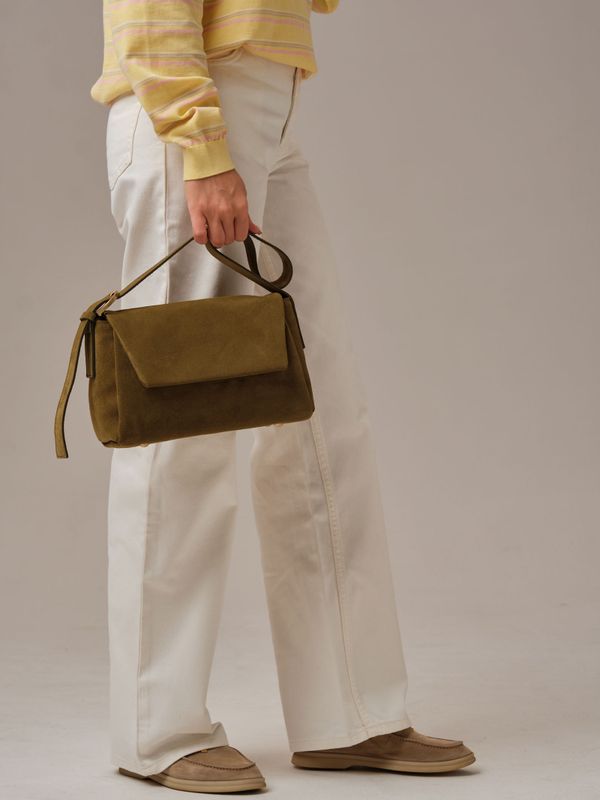 Замшевая сумка Nova DBR 31391 белый мох