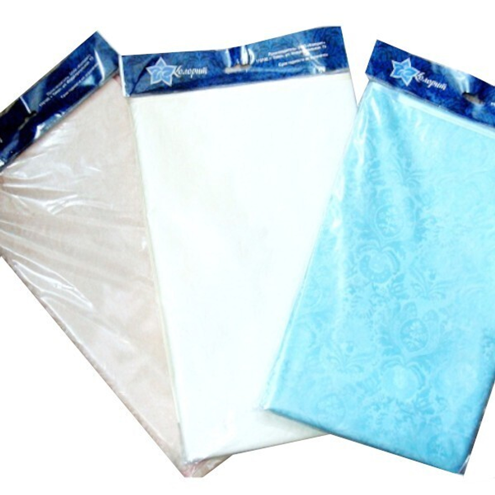 Скатерть ШЕЛКОГРАФИЯ с бейкой 135*110см неткан.основа с ПВХ покрытием и тиснением Микс расцветок