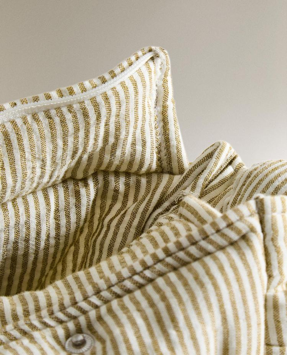 ZARA HOME ХЛОПКОВАЯ СУМКА ДЛЯ КОЛЯСКИ В ПОЛОСКУ, ЗЕЛЕНЫЙ