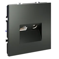 Розетка телевизионная встраиваемая VOLTUM S70 TV+RJ45 кат. 6, (титан)