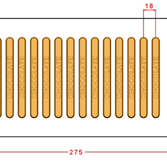 993 | Форма для шоколадных батончиков "chocolate" (275*175 мм)