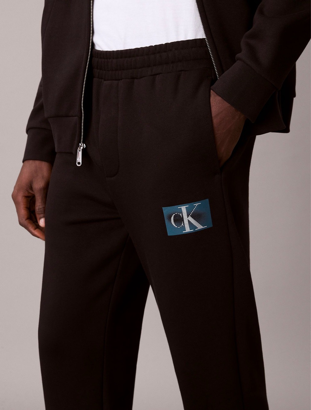 Брюки Calvin Klein Fleece Monogram Graphic Black