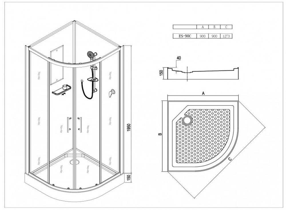 Душевая кабина Esbano ESKB90C 90x90x210 хром