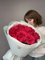 Малиновые французские розы (7шт)