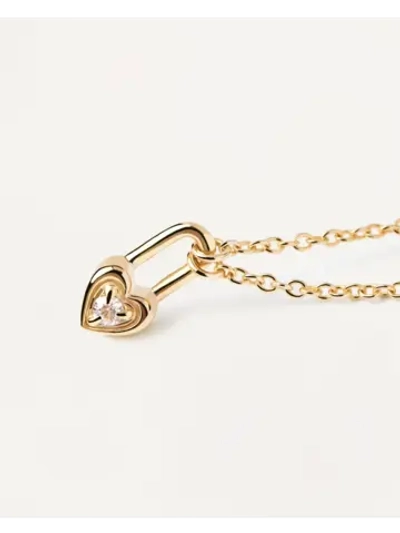 Колье женское PDPaola Heart Padlock серебро 925 пробы покрытое золотом 750 пробы CO01-510-U