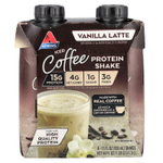 Atkins, Кофейный протеиновый коктейль со льдом, ванильный латте, 4 коктейля, 325 мл (11 жидк. унц.)