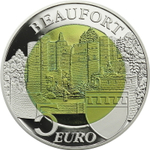 ЛЮКСЕМБУРГ, 2013, 5 ЕВРО [CHATEAU DE BEAUFORT] [БИМЕТАЛЛ: СЕРЕБРО + НИОБИЙ]
