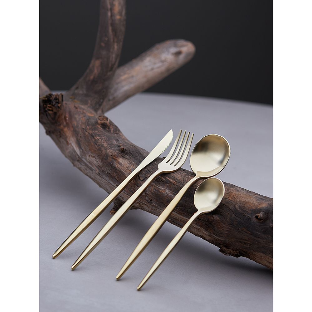 Набор столовых приборов Globe, золотистые матовые, 16 пред.