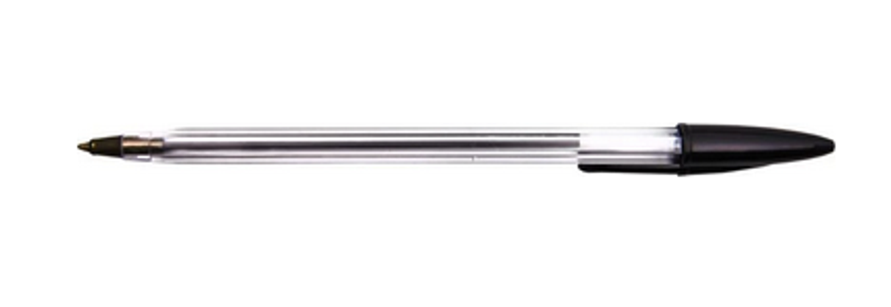Ручка шариковая,прозр.корпус черная 1,0мм (DOLCE COSTO)