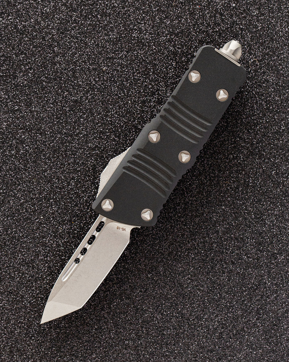 Автоматический складной нож SteelBro Mini Troodon Tanto Stonewash 240-4T (черный) фронталка/выкидуха