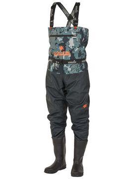 Полукомбинезон заброд. Norfin PILOT CAMO BOOTFOOT р.44-L с сапогами резина