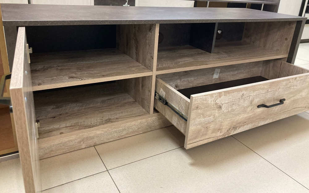 Тумба ТВ Клео Дуб Юкон/Ателье темное