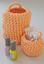 Набор вязаных корзин