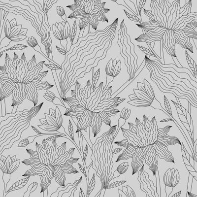 ЧЁРНЫЕ ЦВЕТЫ НА СЕРОМ ФОНЕ