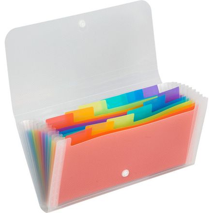 Папка-конверт на кнопке 13 отделений 260*130мм. deVente Stripe