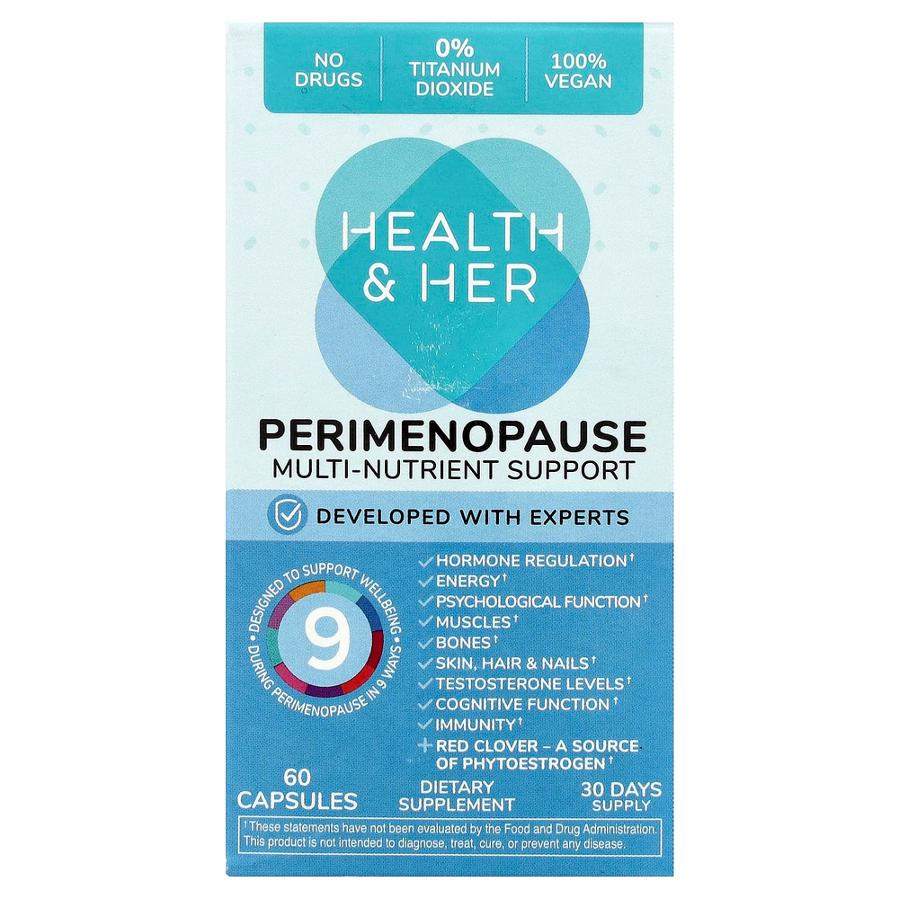 Health and Her, Perimenopause, поддержка нескольких питательных веществ, 60 капсул