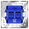 Розетка акустическая встраиваемая Voltum S70 4-местная, (кашемир) VLS060303
