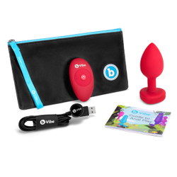 b-Vibe VIBRATING HEART SHAPE JEWEL PLUG M/L - Анальная пробка с ДУ