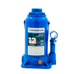 Домкрат бутылочный ROSSVIK V12, г/п 12,0 т, 210-395 мм, синий