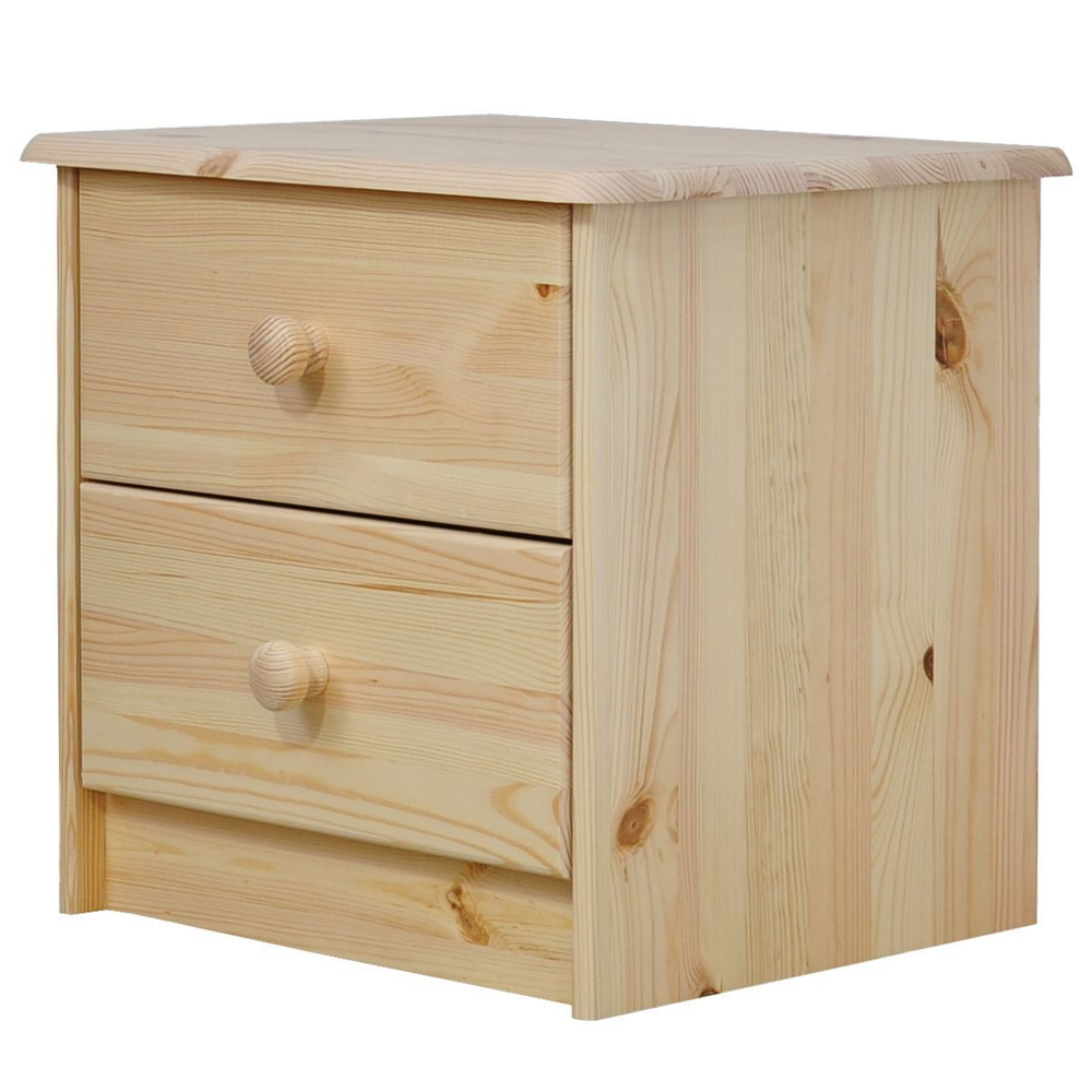 Тумба прикроватная Хаба 2 ящика из массива сосны, лакированная