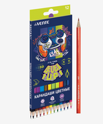 Карандаши цветные 12 цветов, 2М, шестигранные "Level Up Game" (deVENTE)