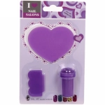 Набор для дизайна ногтей - стемпинг «VivA Manicur», пластина сердце, микс 4 цвета, 17*11см