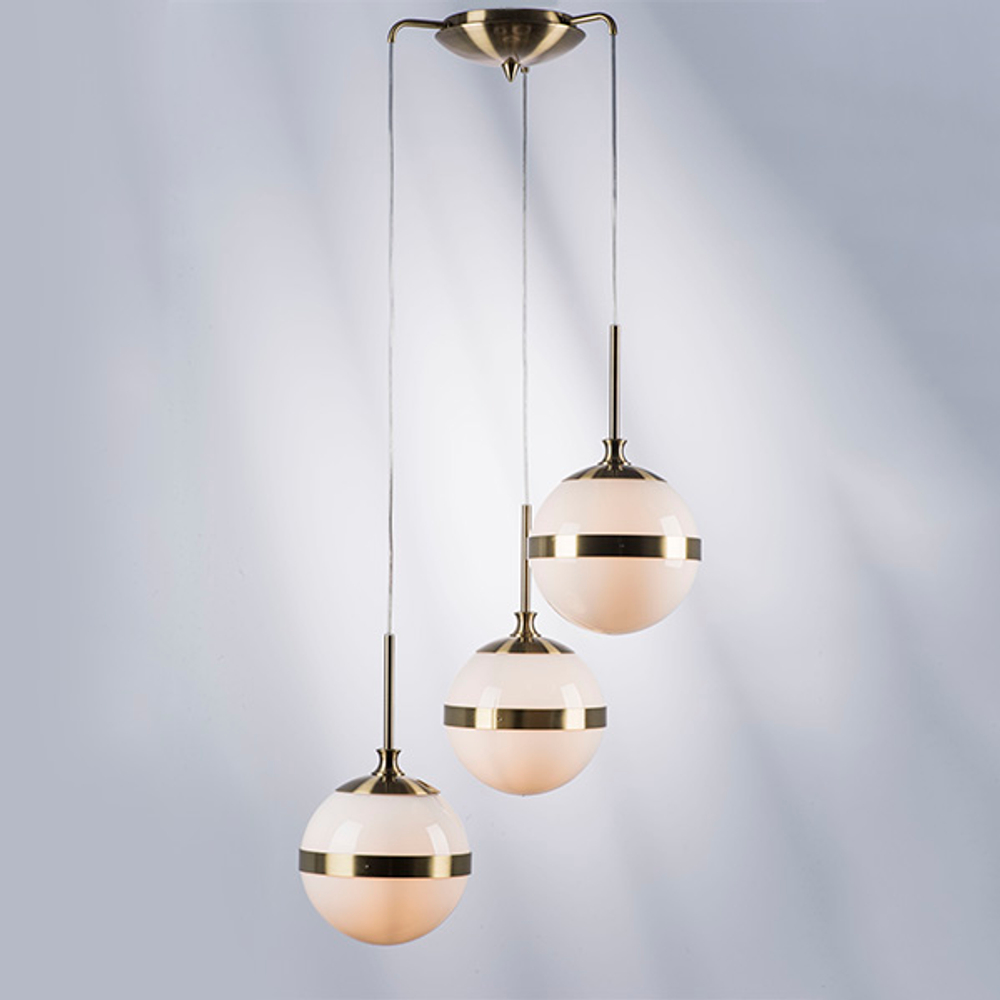 813131 Люстра GLOBO 3х40W E14 бронза/белый