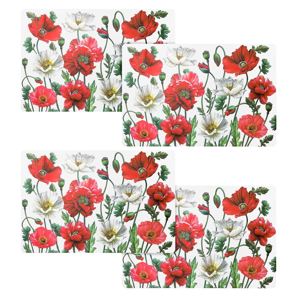 НАБОР ПОДСТАНОВОЧНЫХ САЛФЕТОК "МАКИ" ИЗ 4 ШТ,, 45Х30 СМ