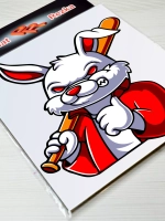 Наклейка - Заяц с битой