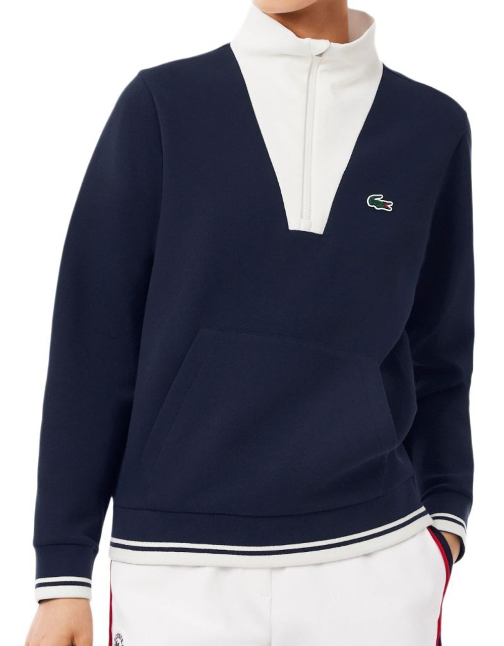 Женская теннисная куртка Lacoste Heritage UV Protect - navy blue/white