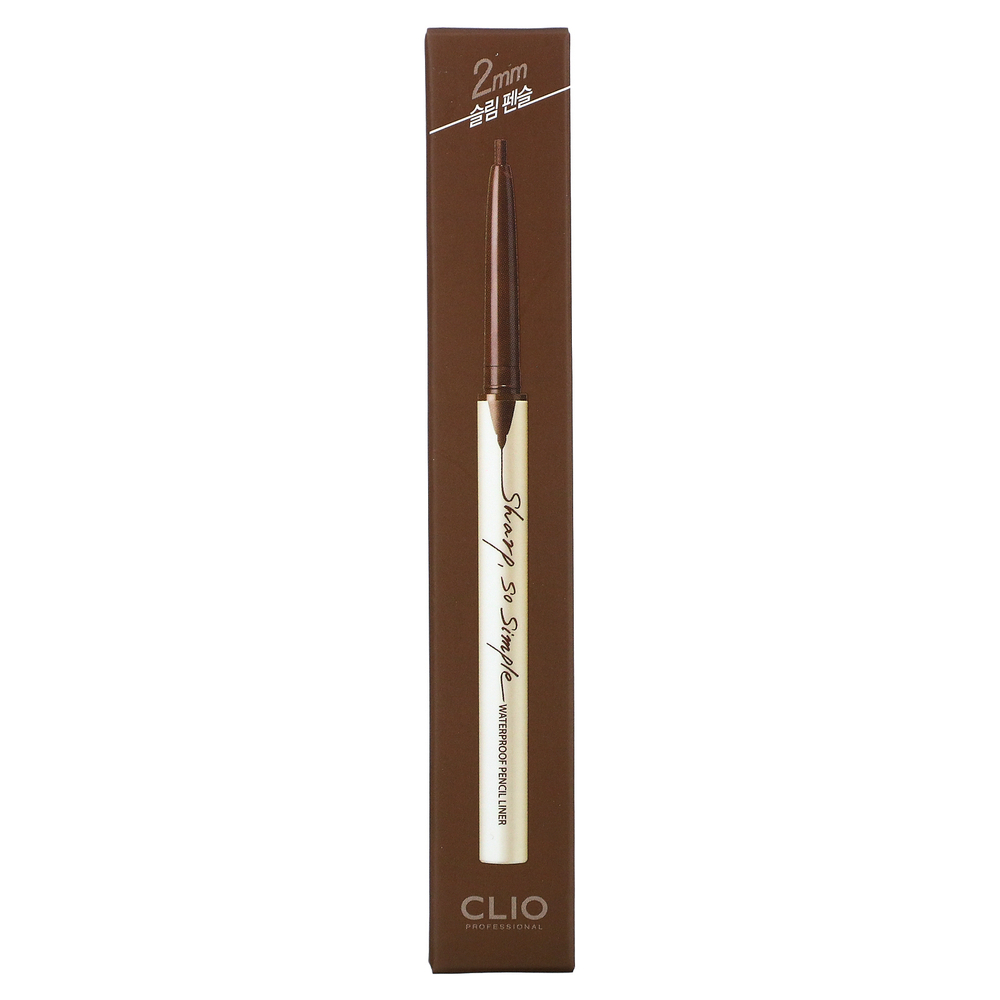 Clio, Sharp, So Simple, водостойкая подводка для карандашей, 02 коричневый, 0,004 унции (0,14 г)