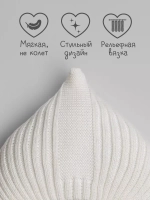 Чепчик для девочки вязаный на завязках на осень