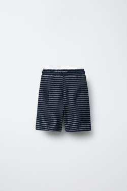 ZARA КОМПЛЕКТ ИЗ ФУТБОЛКИ И ШОРТОВ-БЕРМУДОВ, МОРСКОЙ СИНИЙ