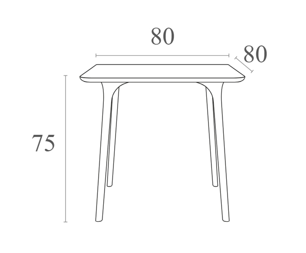 Стол пластиковый Siesta Contract Maya 80, черный