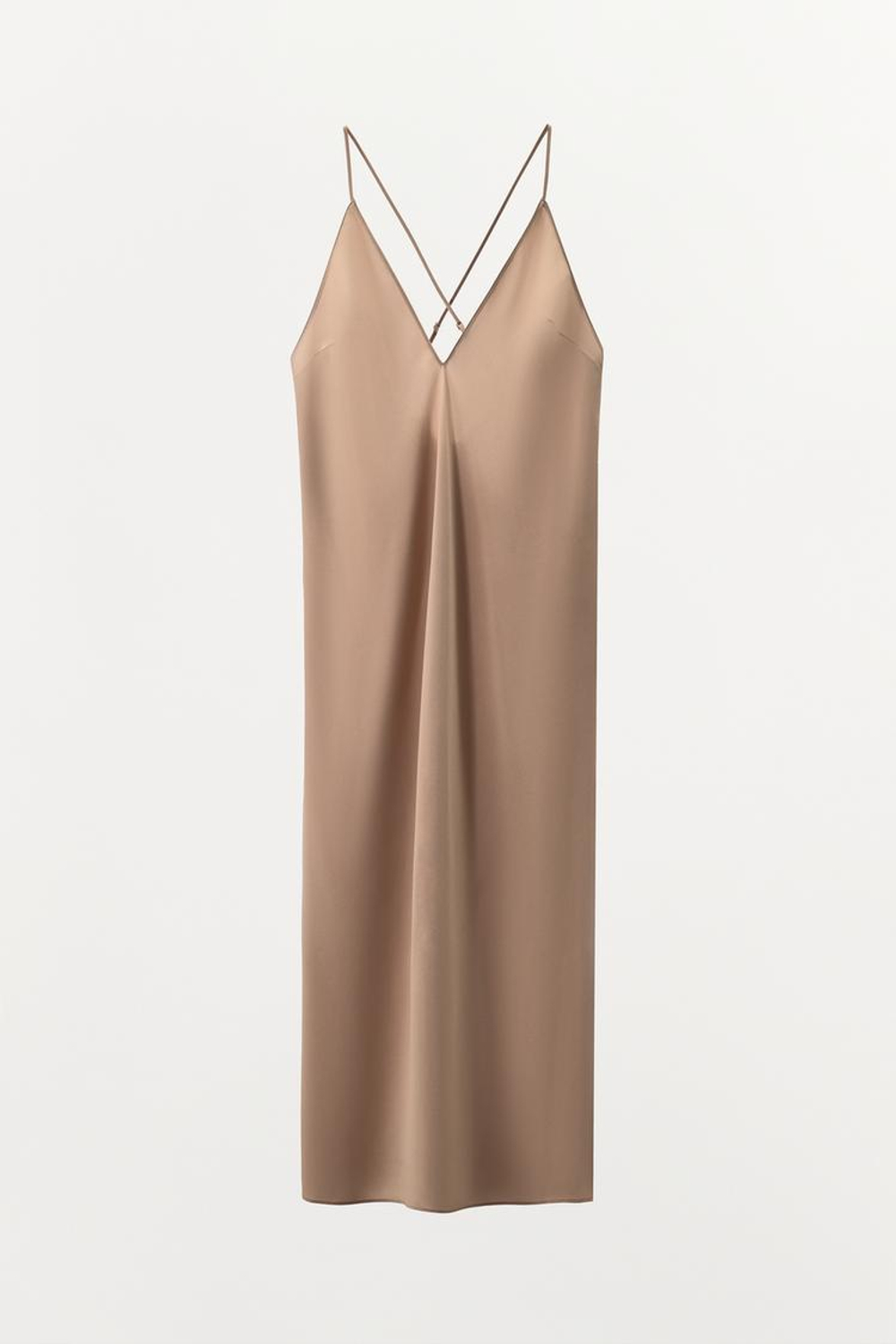 ZARA ПЛАТЬЕ-КОМБИНАЦИЯ С МНОГОФУНКЦИОНАЛЬНЫМИ БРЕТЕЛЯМИ, ТЕЛЕСНО-РОЗОВЫЙ